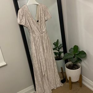 Pretty Guess Dress. Shimmery formal gown. High low.